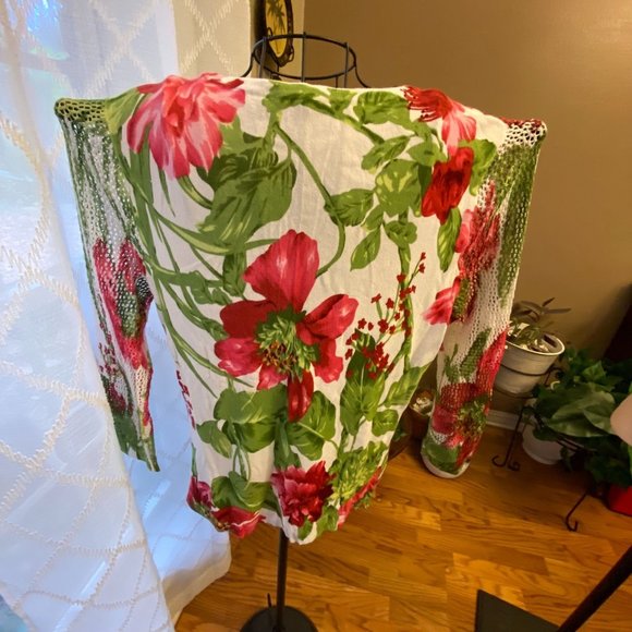 Nygard Collection Cardigan open Knit Sleeve Sequins Embroidery - Picture 8 of 11